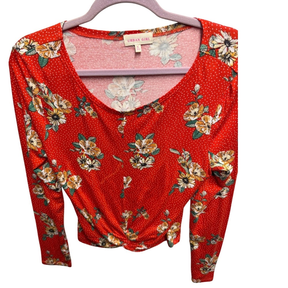 Urban Girl Floral Twist Front Crop Top Size XL Style JT7235 Multi Color Girly